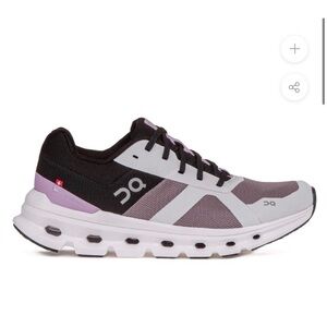 On Running Cloudrunner Women's Black and Lavender (Frost White) Shoes Size 7